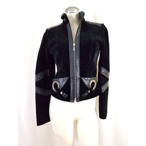 DKNY Umut Leather Size M Cropped Suede Jacket